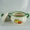 Hand painting ceramic bowl with apple design